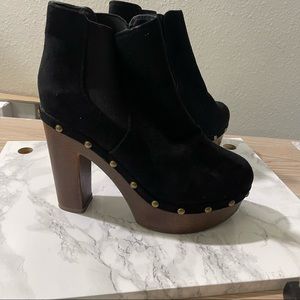 Black platform booties